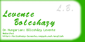 levente bolcshazy business card