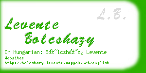 levente bolcshazy business card